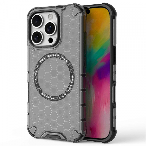 Husa MagSafe pentru Apple iPhone 16 Pro Max, Techsuit, HoneyComb Shield, Alba Husa MagSafe pentru Apple iPhone 16 Pro Max, Techsuit, HoneyComb Shield, Alba