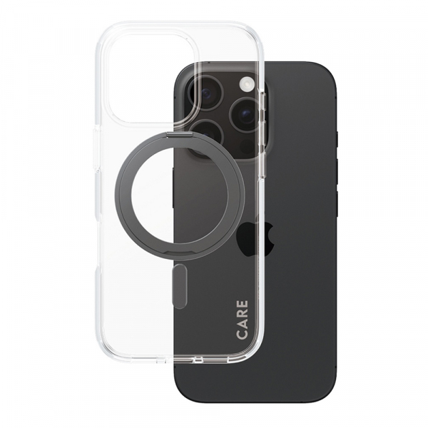 Husa MagSafe pentru Apple iPhone 16 Pro, PanzerGlass, Care Feature Kickstand, Transparenta Argintie Husa MagSafe pentru Apple iPhone 16 Pro, PanzerGlass, Care Feature Kickstand, Transparenta Argintie