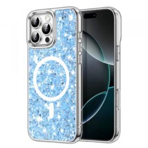 Husa MagSafe pentru Apple iPhone 16 Pro, Techsuit, Sparkly Glitter, Bleu Husa MagSafe pentru Apple iPhone 16 Pro, Techsuit, Sparkly Glitter, Bleu