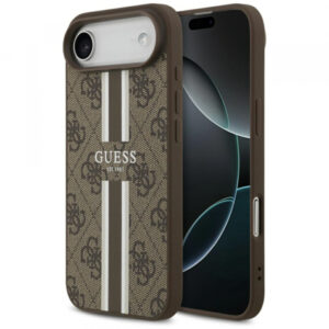 Husa MagSafe pentru Apple iPhone 17 Air, Guess, 4G Printed Stripes, Neagra Husa MagSafe pentru Apple iPhone 17 Air, Guess, 4G Printed Stripes, Neagra
