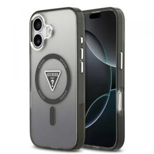 Husa MagSafe pentru Apple iPhone 17, Guess, IML Gradient Triangle Logo, Roz Husa MagSafe pentru Apple iPhone 17, Guess, IML Gradient Triangle Logo, Roz