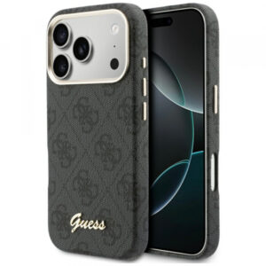 Husa MagSafe pentru Apple iPhone 17 Pro, Guess, 4G Script Logo, Neagra Husa MagSafe pentru Apple iPhone 17 Pro, Guess, 4G Script Logo, Neagra