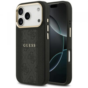 Husa MagSafe pentru Apple iPhone 17 Pro, Guess, 4G Stripe, Neagra Husa MagSafe pentru Apple iPhone 17 Pro, Guess, 4G Stripe, Neagra