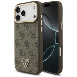 Husa MagSafe pentru Apple iPhone 17 Pro, Guess, 4G Triangle Logo, Neagra Aurie Husa MagSafe pentru Apple iPhone 17 Pro, Guess, 4G Triangle Logo, Neagra Aurie