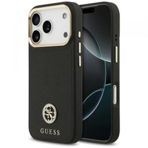 Husa MagSafe pentru Apple iPhone 17 Pro, Guess, Grained Strass Logo, Neagra Husa MagSafe pentru Apple iPhone 17 Pro, Guess, Grained Strass Logo, Neagra