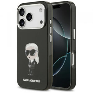 Husa MagSafe pentru Apple iPhone 17 Pro, Karl Lagerfeld, IML Aquarelle Karl Ikonik, Neagra Husa MagSafe pentru Apple iPhone 17 Pro, Karl Lagerfeld, IML Aquarelle Karl Ikonik, Neagra