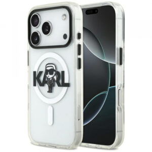 Husa MagSafe pentru Apple iPhone 17 Pro, Karl Lagerfeld, IML Sketch Logo Karl, Transparenta Husa MagSafe pentru Apple iPhone 17 Pro, Karl Lagerfeld, IML Sketch Logo Karl, Transparenta