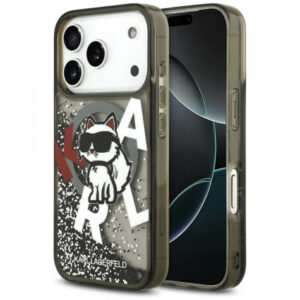 Husa MagSafe pentru Apple iPhone 17 Pro, Karl Lagerfeld, Liquid Glitter Choupette Logo, Neagra Husa MagSafe pentru Apple iPhone 17 Pro, Karl Lagerfeld, Liquid Glitter Choupette Logo, Neagra