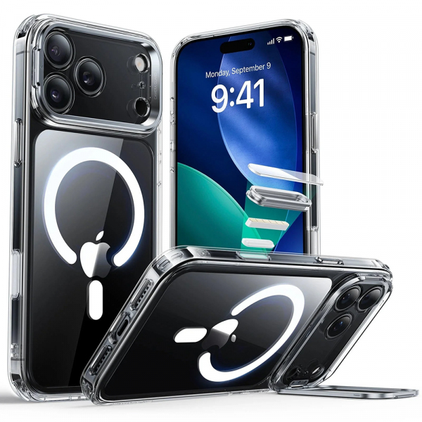 Husa MagSafe pentru Apple iPhone 17 Pro Max, ESR, Classic Hybrid Kickstand, Transparenta Husa MagSafe pentru Apple iPhone 17 Pro Max, ESR, Classic Hybrid Kickstand, Transparenta