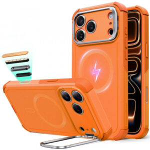 Husa MagSafe pentru Apple iPhone 17 Pro Max, ESR, Cyber Armor Kickstand, Portocalie Husa MagSafe pentru Apple iPhone 17 Pro Max, ESR, Cyber Armor Kickstand, Portocalie
