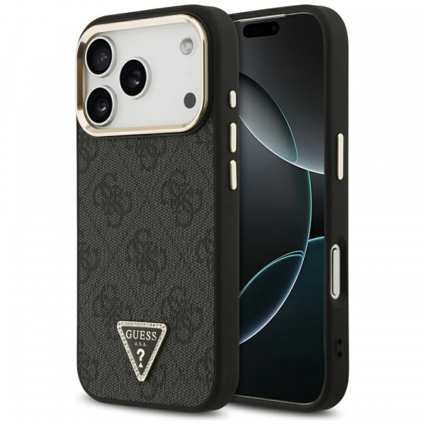 Husa MagSafe pentru Apple iPhone 17 Pro Max, Guess, 4G Triangle Diamond Logo, Neagra Husa MagSafe pentru Apple iPhone 17 Pro Max, Guess, 4G Triangle Diamond Logo, Neagra