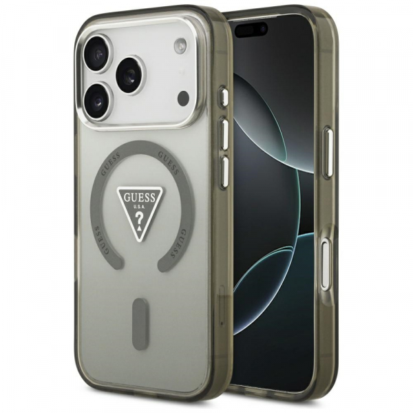 Husa MagSafe pentru Apple iPhone 17 Pro Max, Guess, IML Gradient Triangle Logo, Kaki Husa MagSafe pentru Apple iPhone 17 Pro Max, Guess, IML Gradient Triangle Logo, Kaki