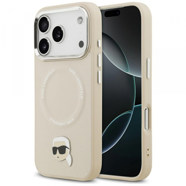 Husa MagSafe pentru Apple iPhone 17 Pro Max, Karl Lagerfeld, Karl Pin, Neagra Husa MagSafe pentru Apple iPhone 17 Pro Max, Karl Lagerfeld, Karl Pin, Neagra