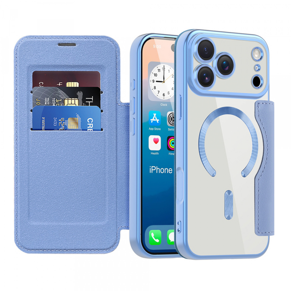 Husa MagSafe pentru Apple iPhone 17 Pro Max, Techsuit, SmartMag Book, Bleu Husa MagSafe pentru Apple iPhone 17 Pro Max, Techsuit, SmartMag Book, Bleu