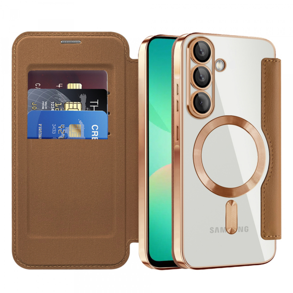 Husa MagSafe pentru Samsung Galaxy A26 A266, Techsuit, SmartMag Book, Gri Husa MagSafe pentru Samsung Galaxy A26 A266, Techsuit, SmartMag Book, Gri