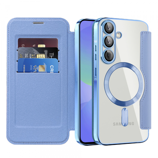 Husa MagSafe pentru Samsung Galaxy A36 A366, Techsuit, SmartMag Book, Bleu Husa MagSafe pentru Samsung Galaxy A36 A366, Techsuit, SmartMag Book, Bleu