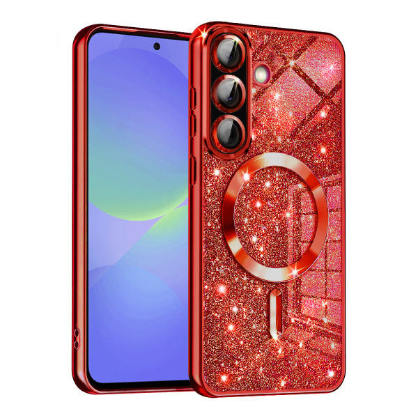 Husa MagSafe pentru Samsung Galaxy A56 A566 / A36 A366, Techsuit, Luxury Glitter, Roz Aurie Husa MagSafe pentru Samsung Galaxy A56 A566 / A36 A366, Techsuit, Luxury Glitter, Roz Aurie