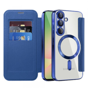 Husa MagSafe pentru Samsung Galaxy A56 A566, Techsuit, SmartMag Book, Bleu Husa MagSafe pentru Samsung Galaxy A56 A566, Techsuit, SmartMag Book, Bleu