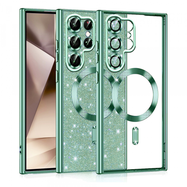 Husa MagSafe pentru Samsung Galaxy S22 Ultra 5G S908, Techsuit, Luxury Glitter, Roz Aurie Husa MagSafe pentru Samsung Galaxy S22 Ultra 5G S908, Techsuit, Luxury Glitter, Roz Aurie