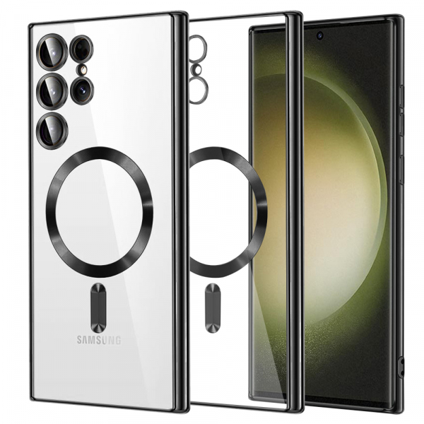 Husa MagSafe pentru Samsung Galaxy S23 Ultra S918, Techsuit, Shockproof Clear, Neagra Husa MagSafe pentru Samsung Galaxy S23 Ultra S918, Techsuit, Shockproof Clear, Neagra