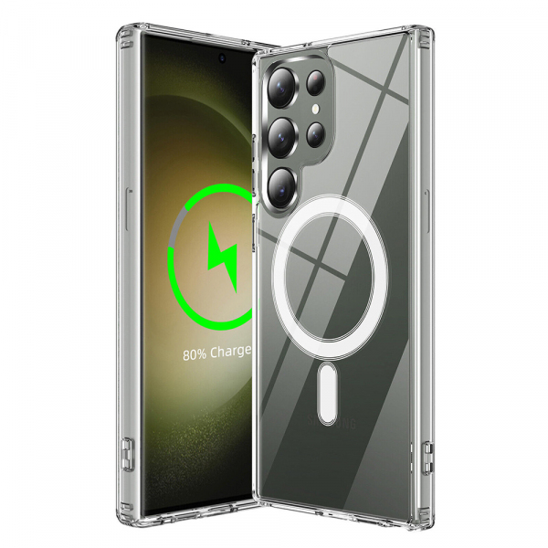 Husa MagSafe pentru Samsung Galaxy S23 Ultra S918, Techsuit, SparkleSkin, Transparenta Husa MagSafe pentru Samsung Galaxy S23 Ultra S918, Techsuit, SparkleSkin, Transparenta
