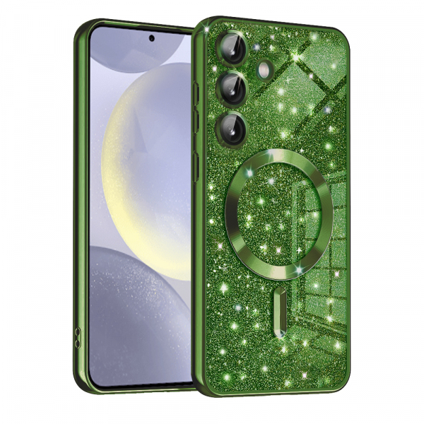 Husa MagSafe pentru Samsung Galaxy S24 S921, Techsuit, Luxury Glitter, Roz Aurie Husa MagSafe pentru Samsung Galaxy S24 S921, Techsuit, Luxury Glitter, Roz Aurie