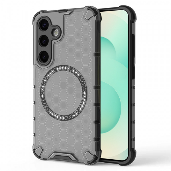 Husa MagSafe pentru Samsung Galaxy S25+ S936, Techsuit, HoneyComb Shield, Alba Husa MagSafe pentru Samsung Galaxy S25+ S936, Techsuit, HoneyComb Shield, Alba