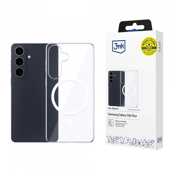 Husa MagSafe pentru Samsung Galaxy S26 Plus S947, 3MK, Clear MagCase, Transparenta Husa MagSafe pentru Samsung Galaxy S26 Plus S947, 3MK, Clear MagCase, Transparenta