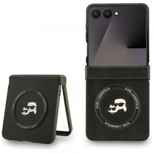 Husa Karl Lagerfeld Saffiano Karl & Choupette Metal pentru Samsung Galaxy Z Flip7 F766, Neagra Husa Karl Lagerfeld Saffiano Karl & Choupette Metal pentru Samsung Galaxy Z Flip7 F766, Neagra