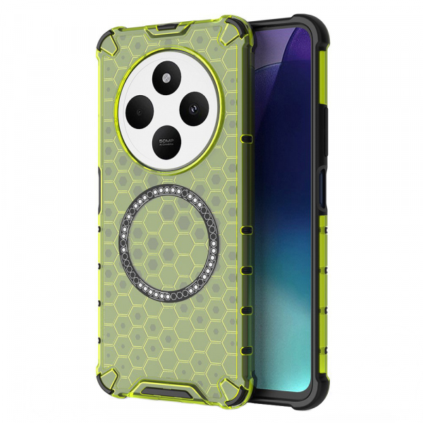 Husa MagSafe pentru Xiaomi Poco C75 / Redmi 14C, Techsuit, HoneyComb Shield, Verde Husa MagSafe pentru Xiaomi Poco C75 / Redmi 14C, Techsuit, HoneyComb Shield, Verde