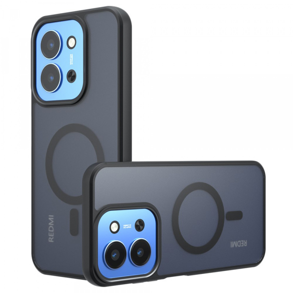 Husa MagSafe pentru Xiaomi Redmi 15C 5G / 15C 4G, Techsuit, PureFrost, Neagra Satinata Husa MagSafe pentru Xiaomi Redmi 15C 5G / 15C 4G, Techsuit, PureFrost, Neagra Satinata