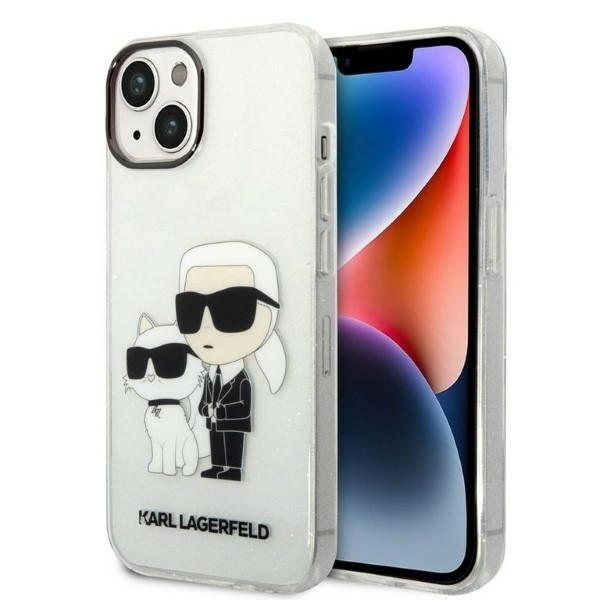 Husa pentru Apple iPhone 14 Plus, Karl Lagerfeld, Glitter Karl & Choupette, Transparenta Husa pentru Apple iPhone 14 Plus, Karl Lagerfeld, Glitter Karl & Choupette, Transparenta