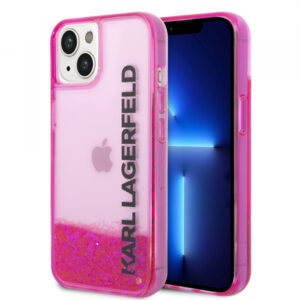 Husa pentru Apple iPhone 14 Plus, Karl Lagerfeld, Liquid Glitter KL Logo, Roz Husa pentru Apple iPhone 14 Plus, Karl Lagerfeld, Liquid Glitter KL Logo, Roz