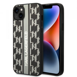 Husa pentru Apple iPhone 14 Plus, Karl Lagerfeld, Monogram Stripe, Verde Husa pentru Apple iPhone 14 Plus, Karl Lagerfeld, Monogram Stripe, Verde