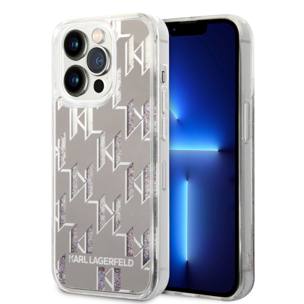 Husa pentru Apple iPhone 14 Pro, Karl Lagerfeld, Liquid Glitter Monogram, Neagra Husa pentru Apple iPhone 14 Pro, Karl Lagerfeld, Liquid Glitter Monogram, Neagra