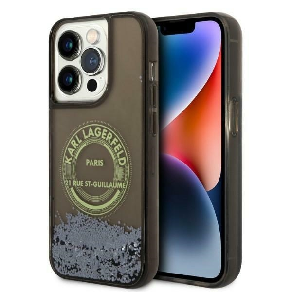 Husa pentru Apple iPhone 14 Pro, Karl Lagerfeld, Liquid Glitter RSG, Neagra Husa pentru Apple iPhone 14 Pro, Karl Lagerfeld, Liquid Glitter RSG, Neagra