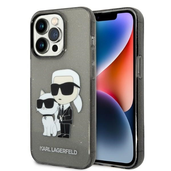 Husa pentru Apple iPhone 14 Pro Max, Karl Lagerfeld, Glitter Karl & Choupette, Neagra Husa pentru Apple iPhone 14 Pro Max, Karl Lagerfeld, Glitter Karl & Choupette, Neagra