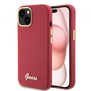 Husa pentru Apple iPhone 15, Guess, Script Metal Logo & Frame, Roz Deschis Husa pentru Apple iPhone 15, Guess, Script Metal Logo & Frame, Roz Deschis