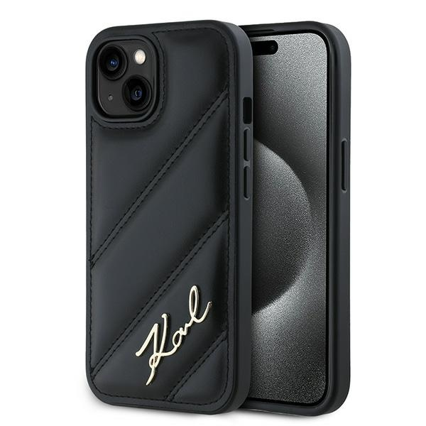 Husa pentru Apple iPhone 15, Karl Lagerfeld, Diagonal Quilted Script, Rosie Husa pentru Apple iPhone 15, Karl Lagerfeld, Diagonal Quilted Script, Rosie