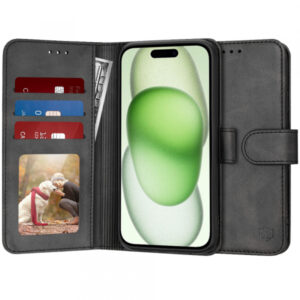 Husa pentru Apple iPhone 15 Plus, Techsuit, Diary Book, Neagra Husa pentru Apple iPhone 15 Plus, Techsuit, Diary Book, Neagra