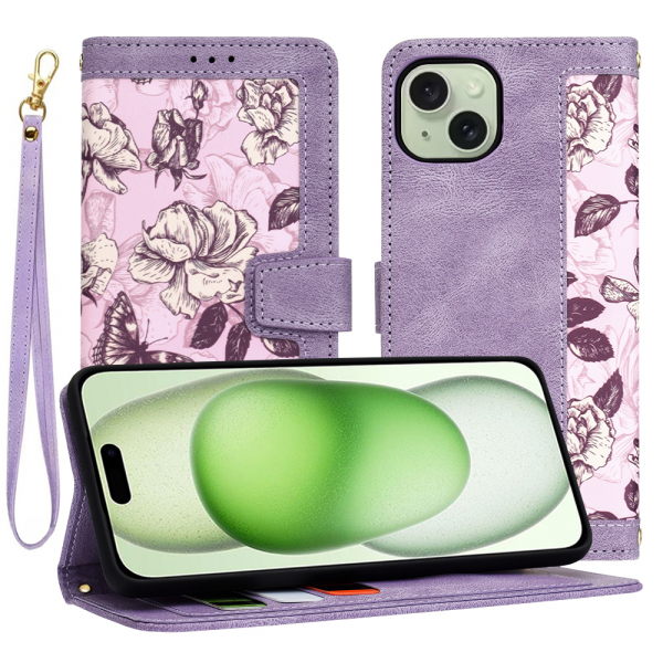 Husa pentru Apple iPhone 15 Plus, Techsuit, FlipCraft, Mov Husa pentru Apple iPhone 15 Plus, Techsuit, FlipCraft, Mov