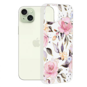 Husa pentru Apple iPhone 15 Plus, Techsuit, Marble, Mov Husa pentru Apple iPhone 15 Plus, Techsuit, Marble, Mov