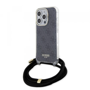 Husa pentru Apple iPhone 15 Pro, Guess, Crossbody Cord 4G Print, Neagra Husa pentru Apple iPhone 15 Pro, Guess, Crossbody Cord 4G Print, Neagra