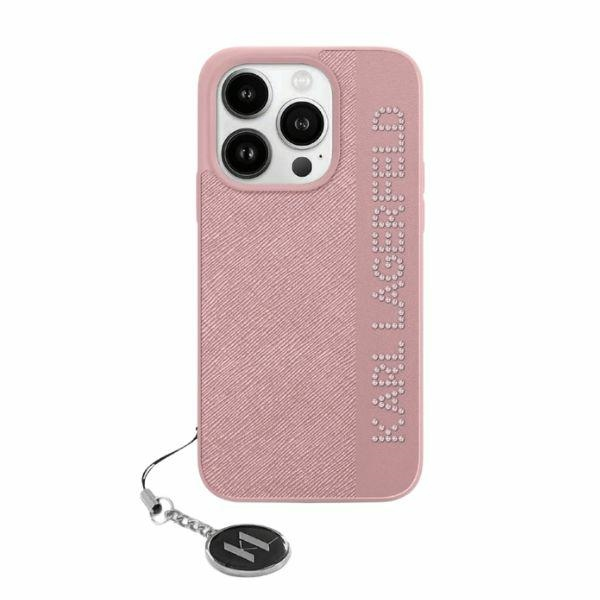 Husa pentru Apple iPhone 15 Pro, Karl Lagerfeld, Saffiano Rhinestones & Charm, Neagra Husa pentru Apple iPhone 15 Pro, Karl Lagerfeld, Saffiano Rhinestones & Charm, Neagra