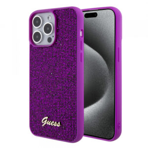 Husa pentru Apple iPhone 15 Pro Max, Guess, Disco Metal Script, Fucsia Husa pentru Apple iPhone 15 Pro Max, Guess, Disco Metal Script, Fucsia