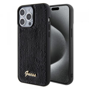 Husa Protectie Spate Guess GUHCP15XPSFDGSK Sequin Script Logo pentru Apple iPhone 15 Pro Max (Negru) Husa Protectie Spate Guess GUHCP15XPSFDGSK Sequin Script Logo pentru Apple iPhone 15 Pro Max (Negru)