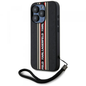 Husa pentru Apple iPhone 15 Pro Max, Karl Lagerfeld, Saffiano Athleisure Stripes with Strap, Rosie Husa pentru Apple iPhone 15 Pro Max, Karl Lagerfeld, Saffiano Athleisure Stripes with Strap, Rosie