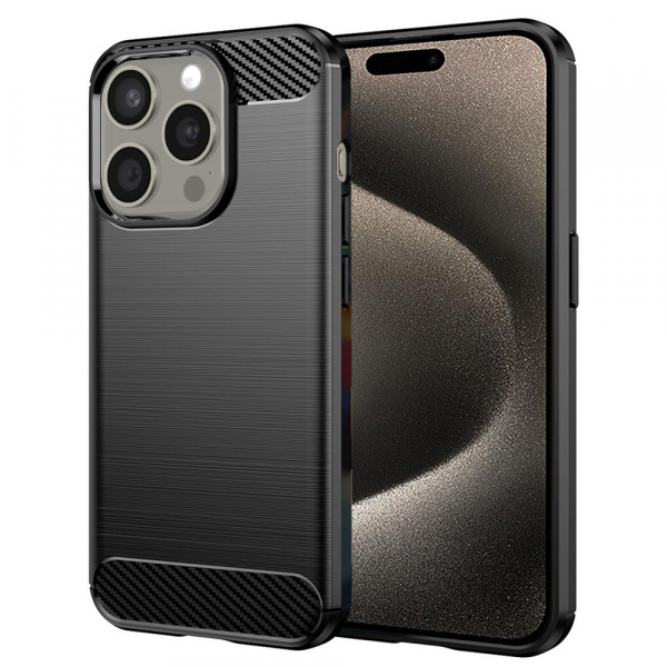 Husa pentru Apple iPhone 15 Pro Max, Techsuit, Carbon, Neagra Husa pentru Apple iPhone 15 Pro Max, Techsuit, Carbon, Neagra