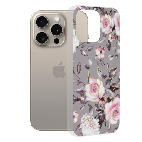 Husa pentru Apple iPhone 15 Pro Max, Techsuit, Marble, Mov Husa pentru Apple iPhone 15 Pro Max, Techsuit, Marble, Mov