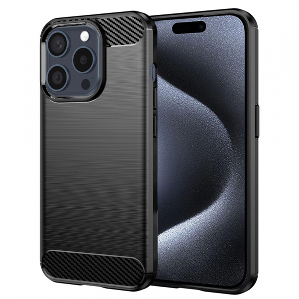 Husa pentru Apple iPhone 15 Pro, Techsuit, Carbon, Neagra Husa pentru Apple iPhone 15 Pro, Techsuit, Carbon, Neagra